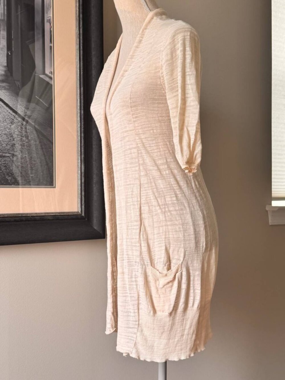 New York & Company Collection Open Front Cardigan in Cream Women’s - Size Small